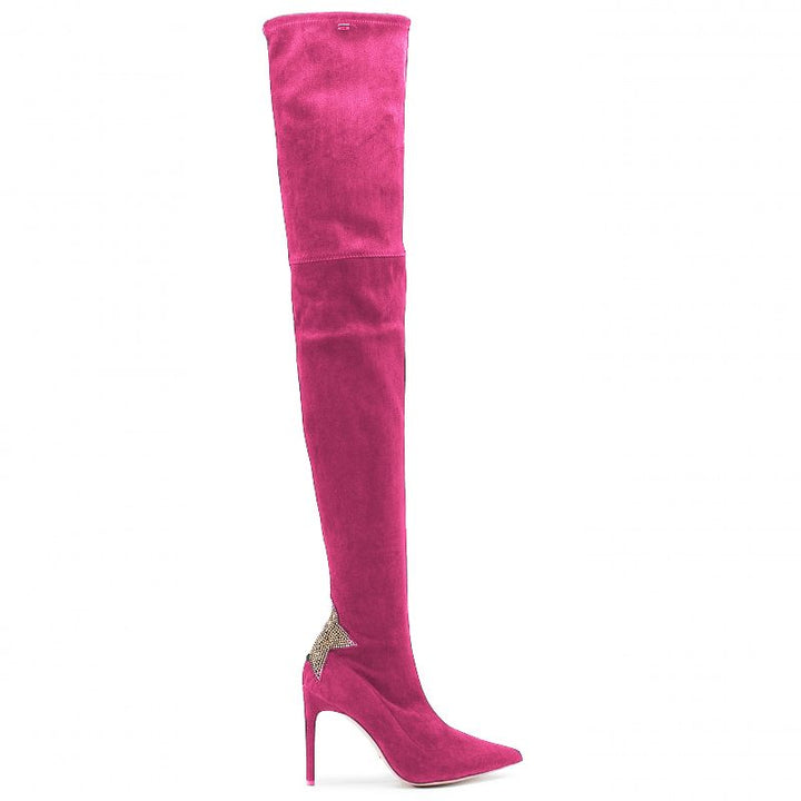 Elisabetta Franchi Fuchsia Leather Di Calfskin Boot