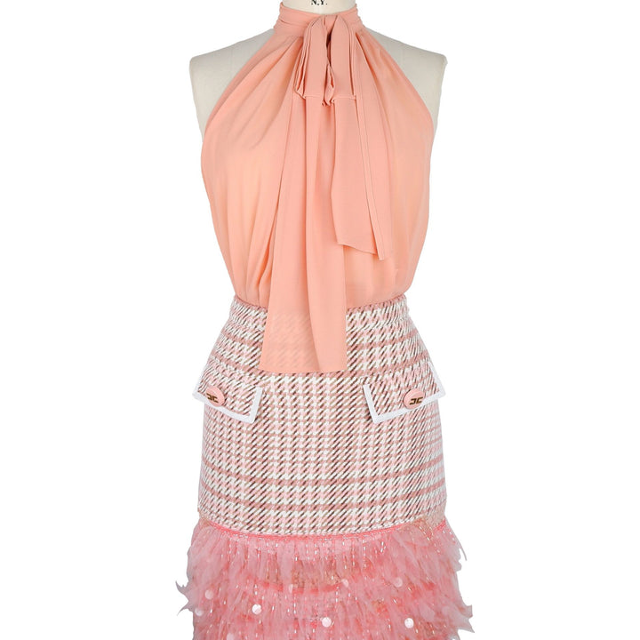 Elisabetta Franchi Pink Polyester E Cotton Dress