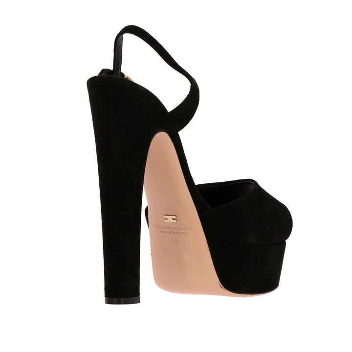 Elisabetta Franchi Black Leather Di Calfskin Sandal