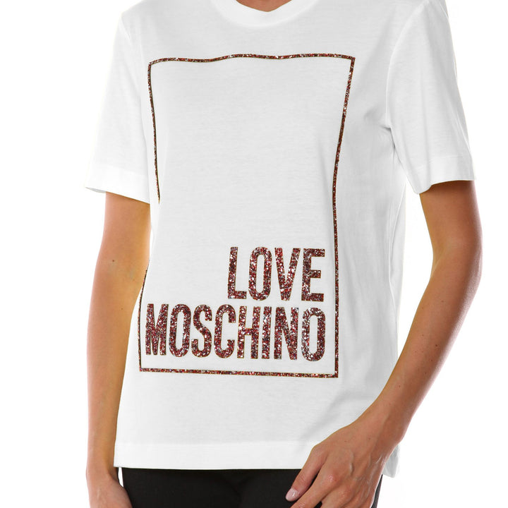 Love Moschino White Cotton Tops & T-Shirt