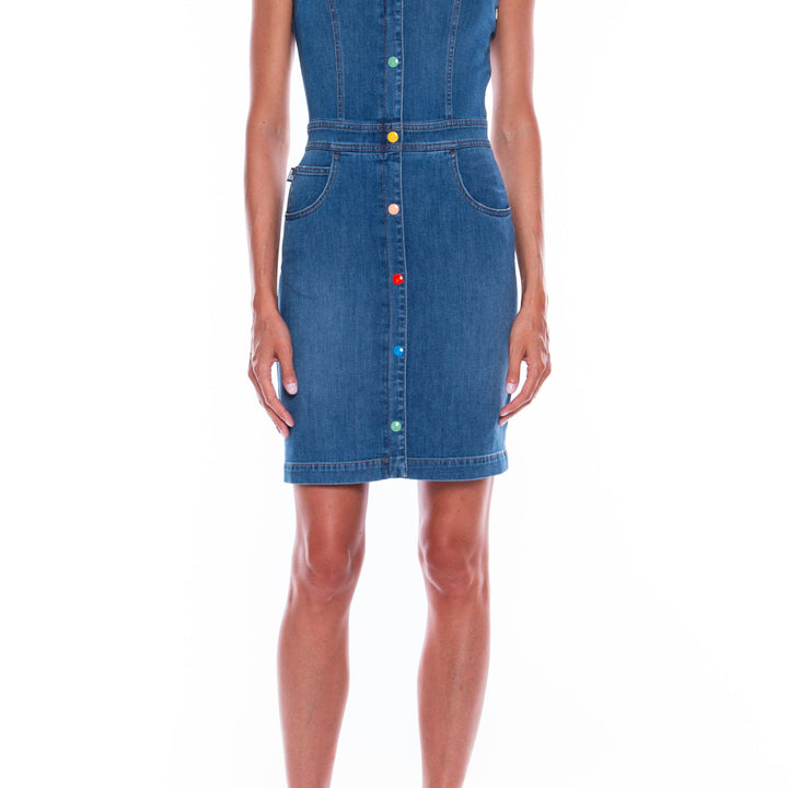 Love Moschino Blue Cotton Dress
