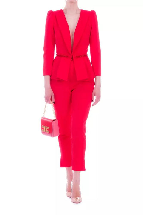 Elisabetta Franchi Red Polyester Jeans & Pant