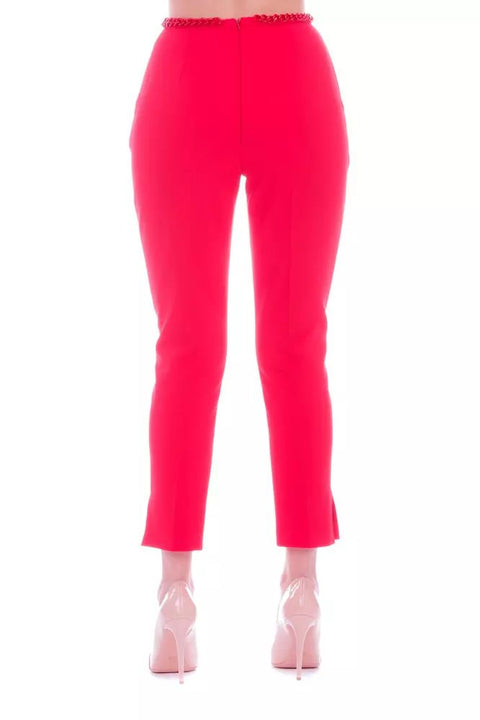 Elisabetta Franchi Red Polyester Jeans & Pant