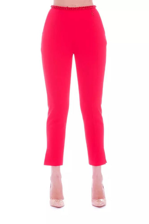 Elisabetta Franchi Red Polyester Jeans & Pant