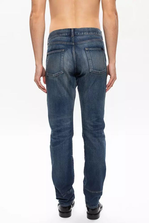 Saint Laurent Blue Cotton Jeans & Pant