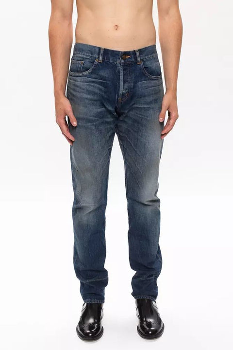 Saint Laurent Blue Cotton Jeans & Pant