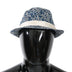 Dolce & Gabbana Blue White Cotton Bow Print Fedora Hat