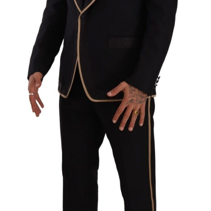 Dolce & Gabbana Black SICILIA Single Breasted 3 Piece Suit