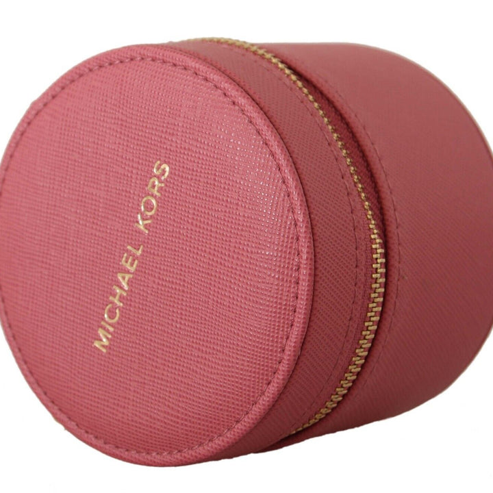 Michael Kors Pink Leather Zip Round Pouch Purse Storage Wallet