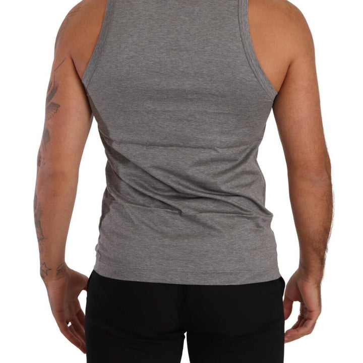 Dolce & Gabbana Gray Cotton Sleeveless Tank Top T-shirt Underwear