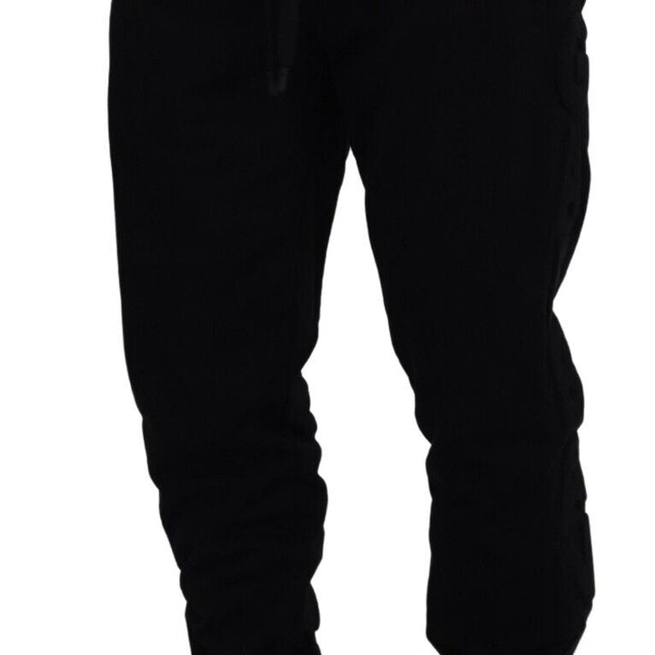 Dolce & Gabbana Black Cotton Men Jogger Trousers Pants