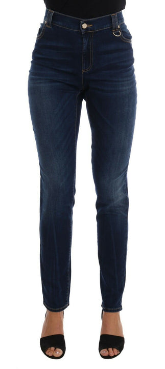 Versace Jeans Blue Wash Cotton Stretch Slim Denim  Jeans Pant