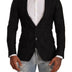 Dolce & Gabbana Black Brocade Two Button Suit MARTINI Jacket