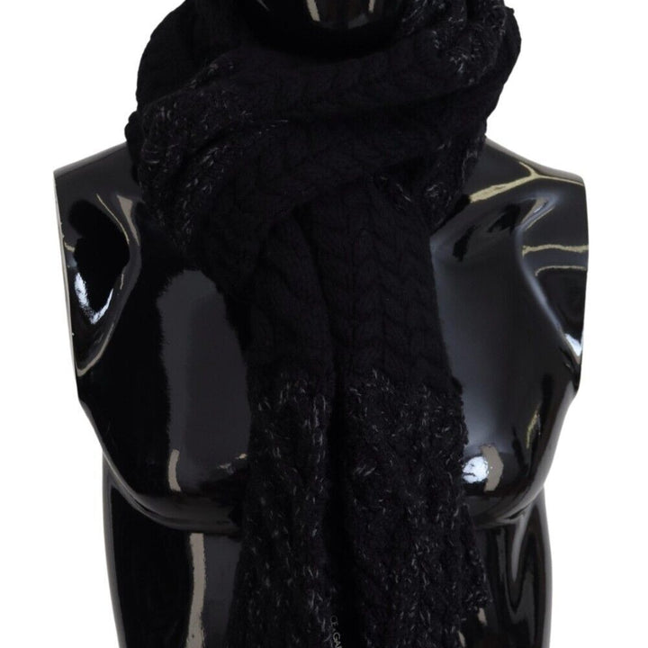 Dolce & Gabbana Black Knitted Men Neck Wrap Shawl Scarf