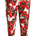 Dolce & Gabbana White Red Anemone Cotton Trouser Tapered Pants