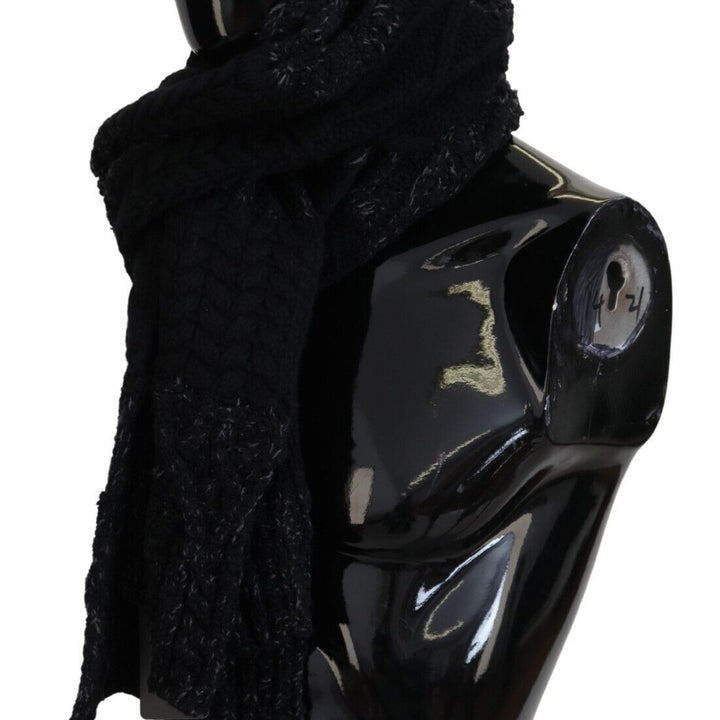 Dolce & Gabbana Black Knitted Men Neck Wrap Shawl Scarf