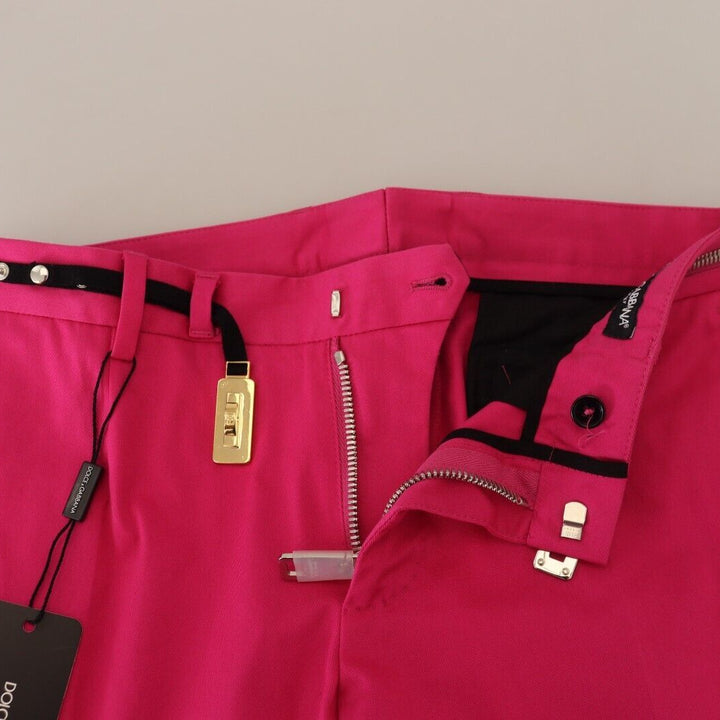 Dolce & Gabbana Pink Zipper Buckle Waist Trousers Pants