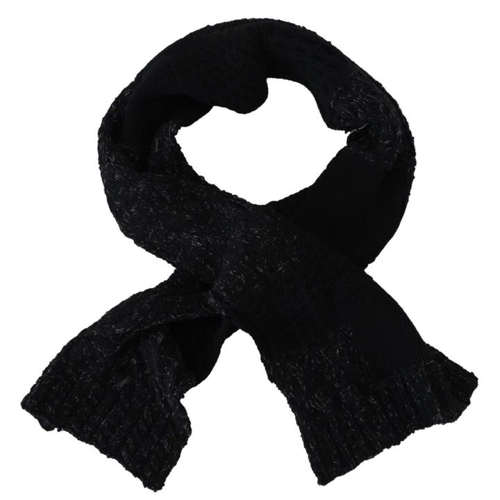 Dolce & Gabbana Black Knitted Men Neck Wrap Shawl Scarf