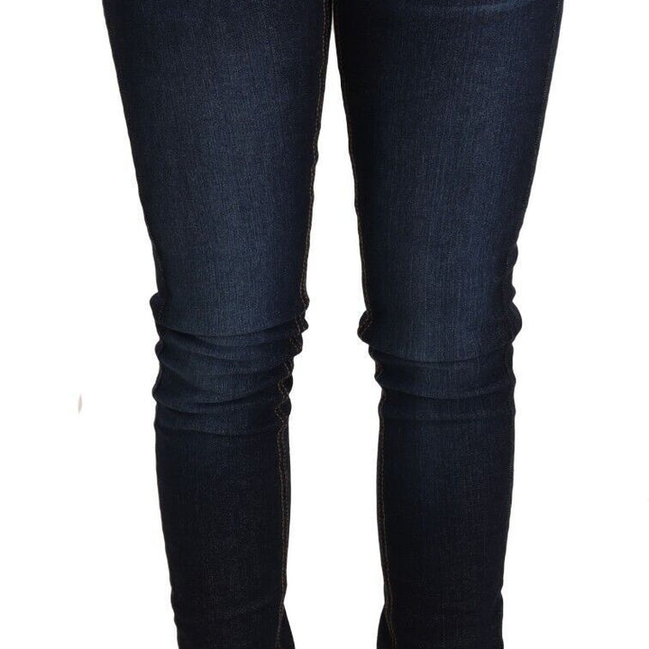 Versace Jeans Dark Blue Cotton Low Waist Skinny Denim Jeans