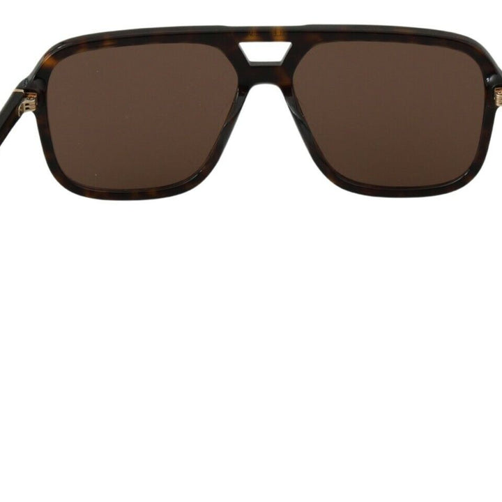 Dolce & Gabbana Brown Leopard Pattern Aviator Pilot Mens Sunglasses