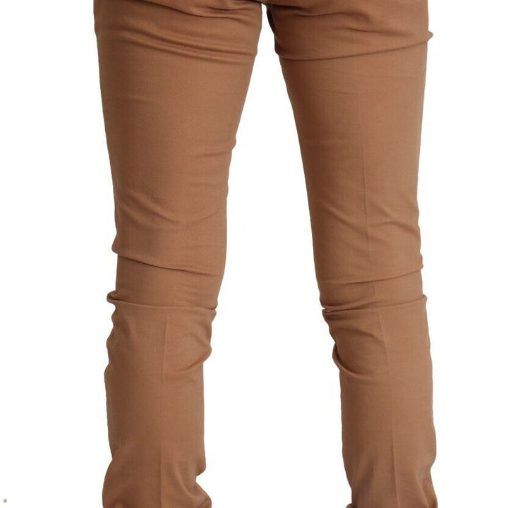 Dolce & Gabbana Beige Cotton Blend Slim Fit Trouser Skinny Pants