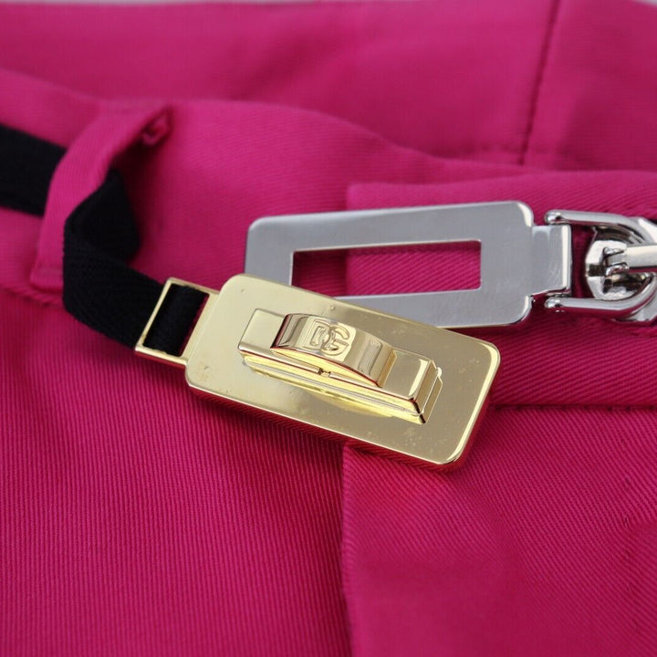 Dolce & Gabbana Pink Zipper Buckle Waist Trousers Pants