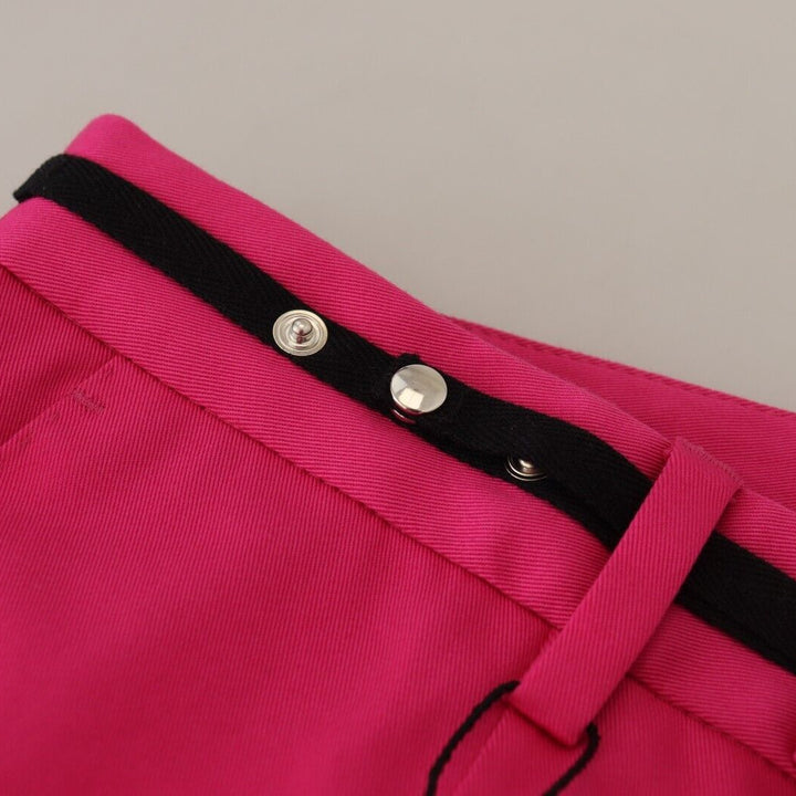 Dolce & Gabbana Pink Zipper Buckle Waist Trousers Pants