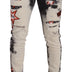 Dolce & Gabbana White Black Cotton Distressed Skinny Denim Jeans