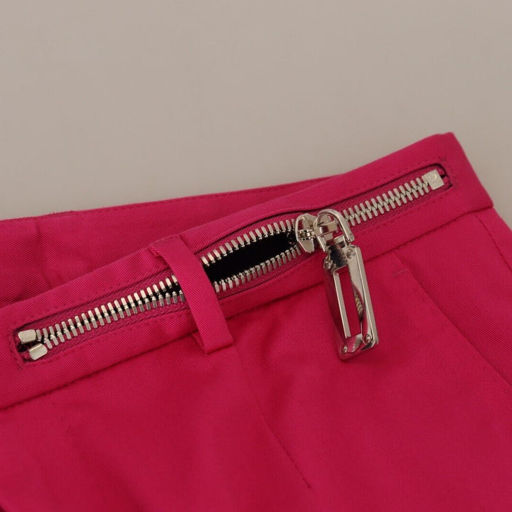 Dolce & Gabbana Pink Zipper Buckle Waist Trousers Pants