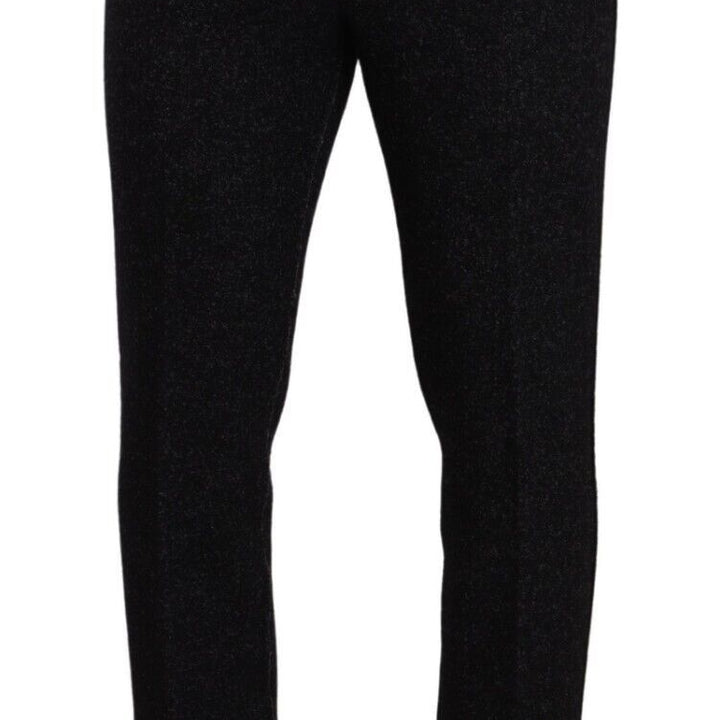 Dolce & Gabbana Black Wool Men Formal Trouser Dress Pants