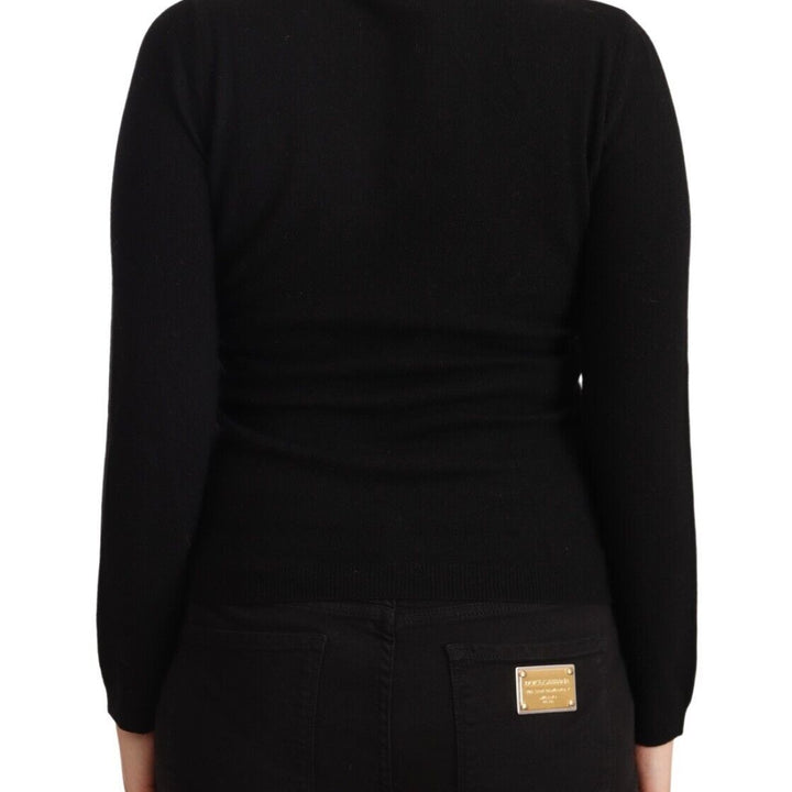 Valentino Black Long Sleeve Round Neck Pullover Sweater