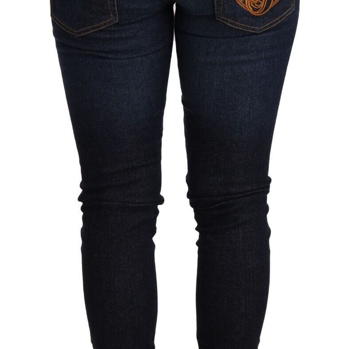 Versace Jeans Dark Blue Cotton Low Waist Skinny Denim Jeans