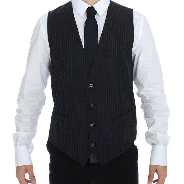 Dolce & Gabbana Gray Stretch Formal Dress Vest Gilet
