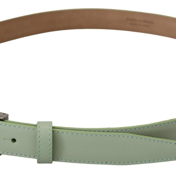 Dolce & Gabbana Mint Green Leather Silver Tone Metal Buckle