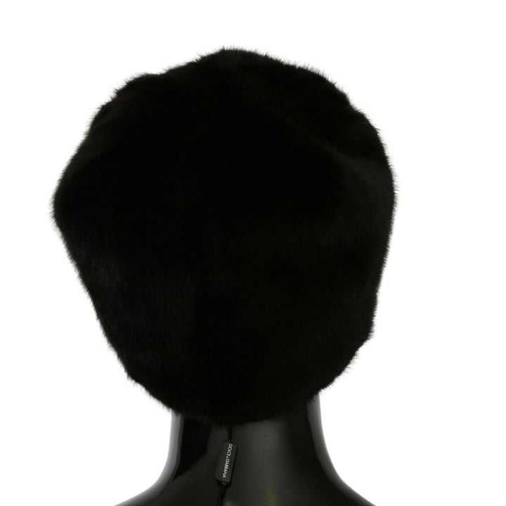 Dolce & Gabbana Black Modacrylic Fur Women Beanie