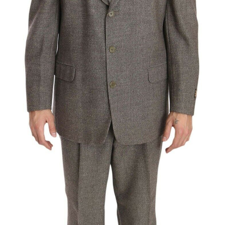 Fendi Brown Wool Regular Single  Breasted Suit