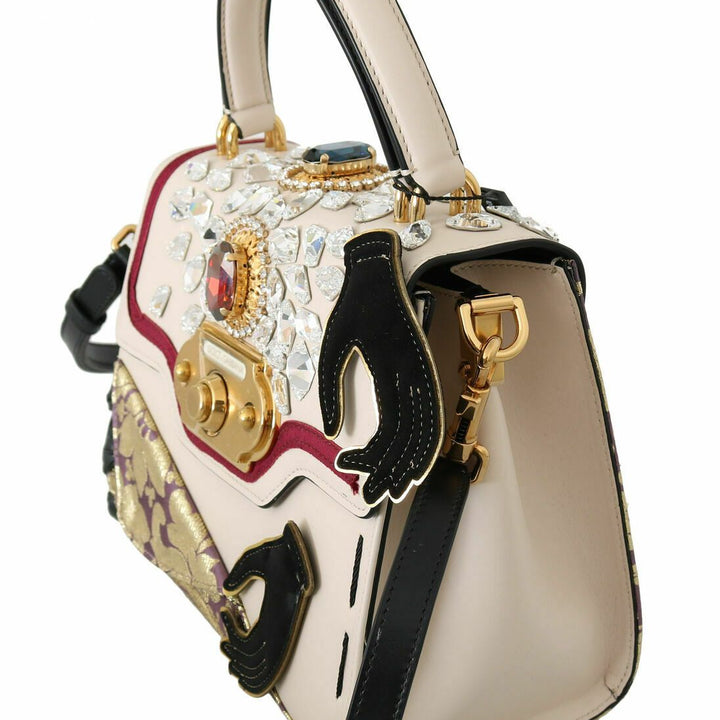 Dolce & Gabbana Multicolor Leather Crystal Crossbody WELCOME Purse