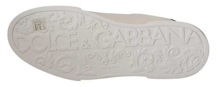 Dolce & Gabbana White Leather #dgfamily Casual Sneakers Shoes