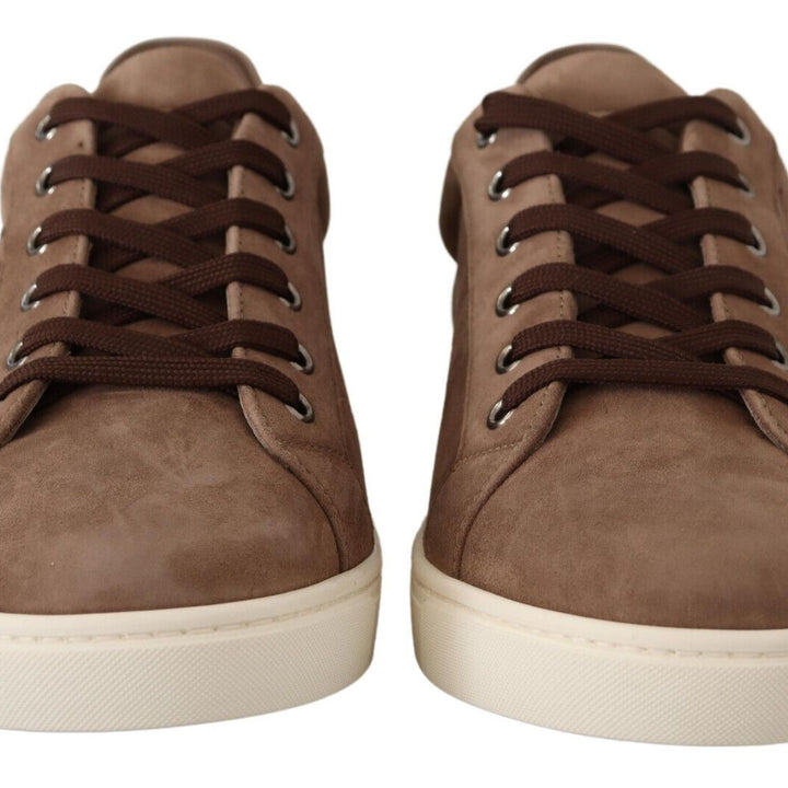 Dolce & Gabbana Brown Suede Leather Sneakers Shoes