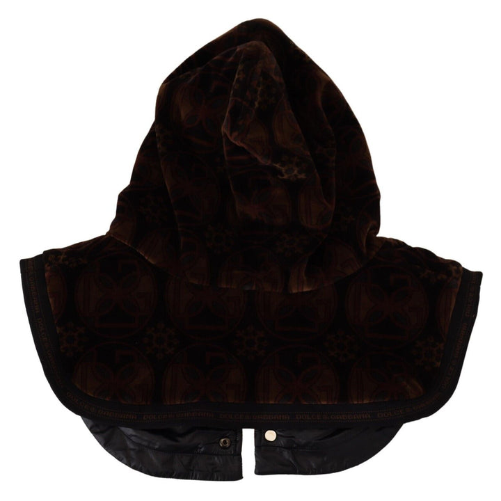 Dolce & Gabbana Brown Velvet Whole Head Wrap One Size Cotton Hat