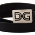 Dolce & Gabbana Black Leather Silver DG Logo Buckle Belt