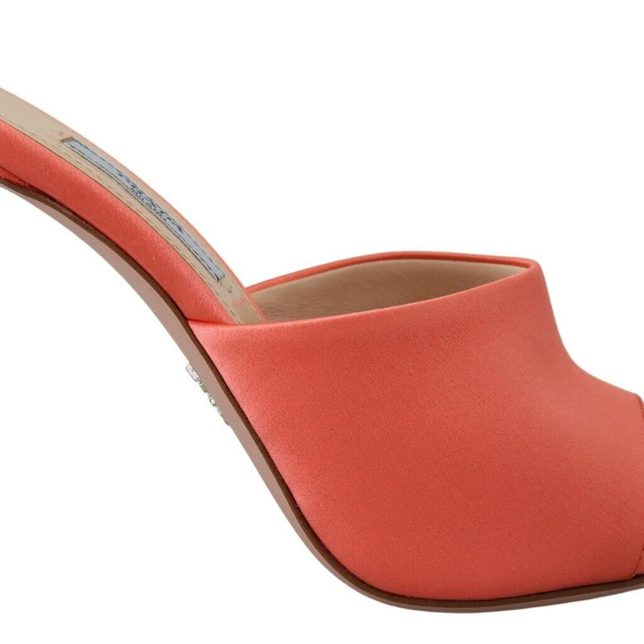 Prada Coral Calzature Leather Stilettos Heels Sandals Shoes