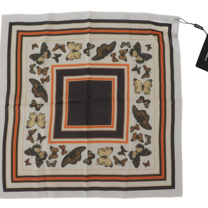 Dolce & Gabbana Multicolor Butterfly Square Handkerchief Scarf