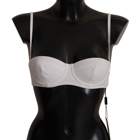 Dolce & Gabbana White Nylon Semi Pad Balconnet Bra Underwear