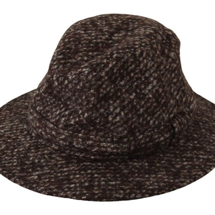 Dolce & Gabbana Gray Melange Blended Textured Tweed Hat