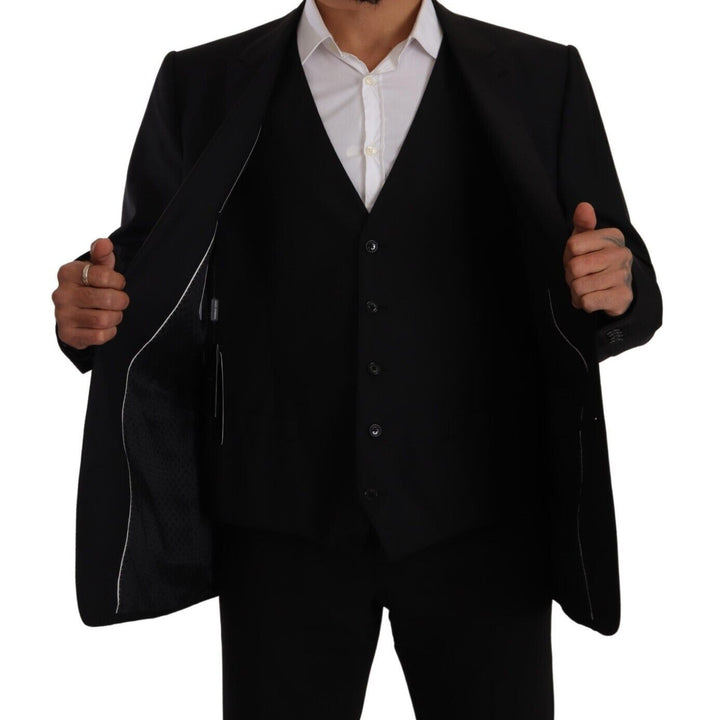 Dolce & Gabbana Black Single Breasted Coat 2 Piece MARTINI Blazer