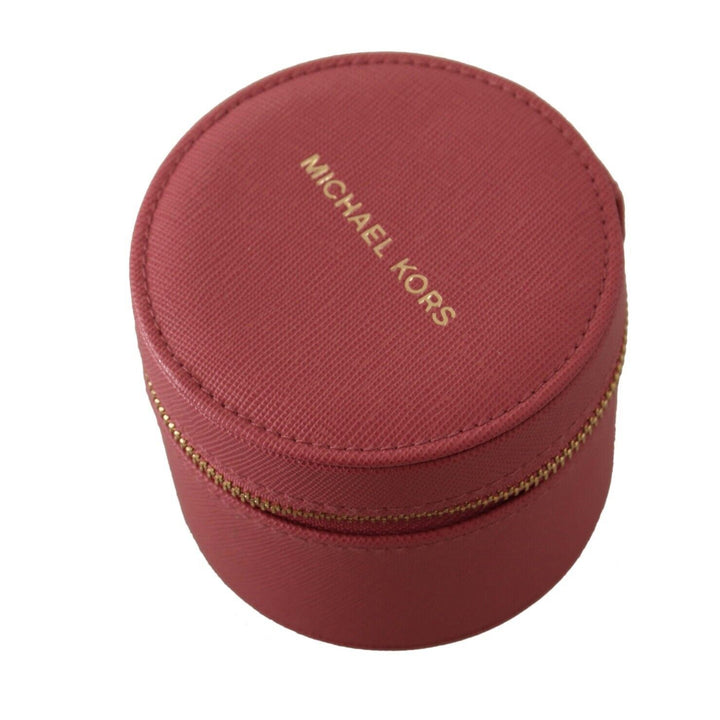 Michael Kors Pink Leather Zip Round Pouch Purse Storage Wallet