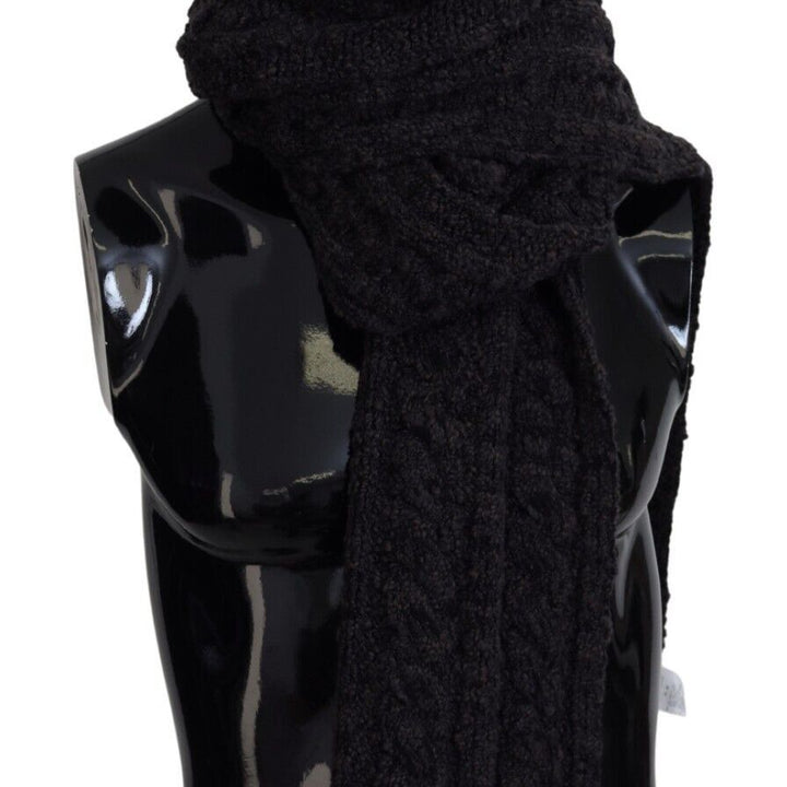 Dolce & Gabbana Black Knitted Men Neck Warm Shawl Scarf