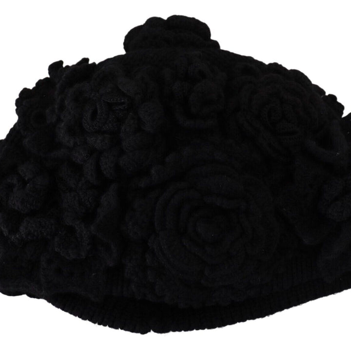 Dolce & Gabbana Black Wool Knit Winter Beanie Hat