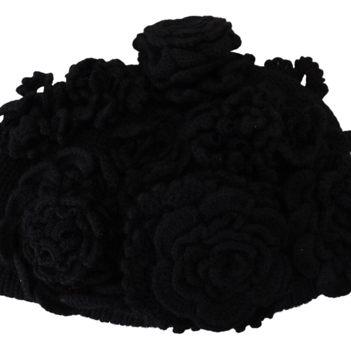 Dolce & Gabbana Black Wool Knit Winter Beanie Hat